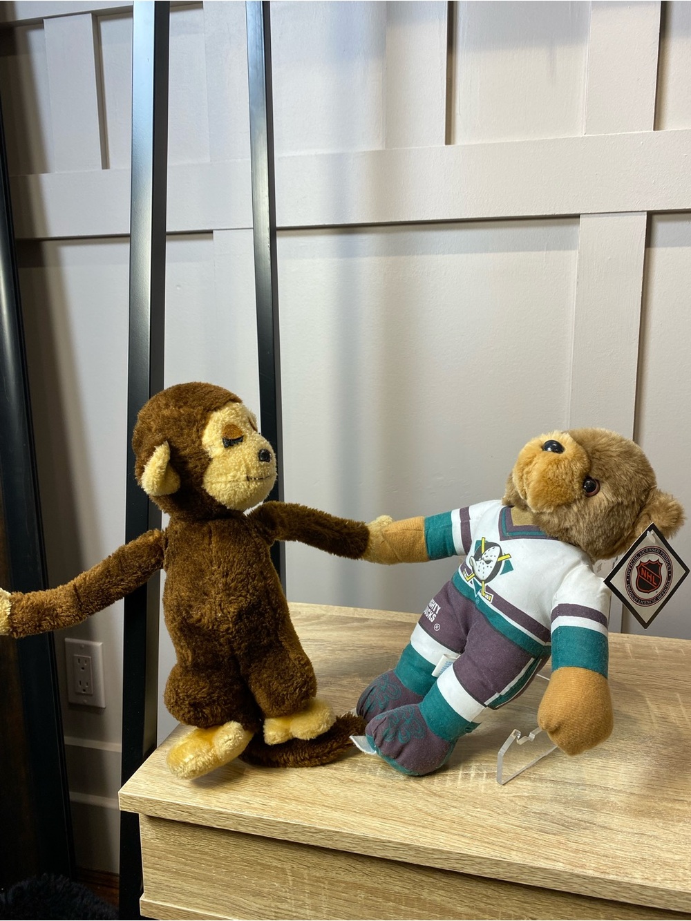 NHL Mighty Ducks of Anaheim Good Stuff Plush Stuffed Bear Retro Vintage 11"